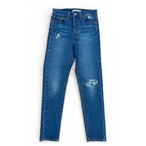 Levis Wedgie Skinny Jeans Womens 27 High Rise Distressed Medium Wash Denim